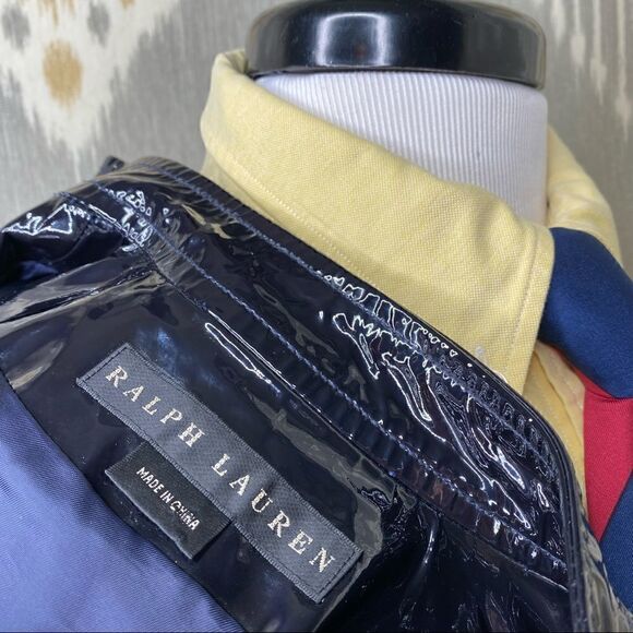 Ralph Lauren Midnight Blue Patent Leather Calfskin Moto Jacket - Picture 2 of 16